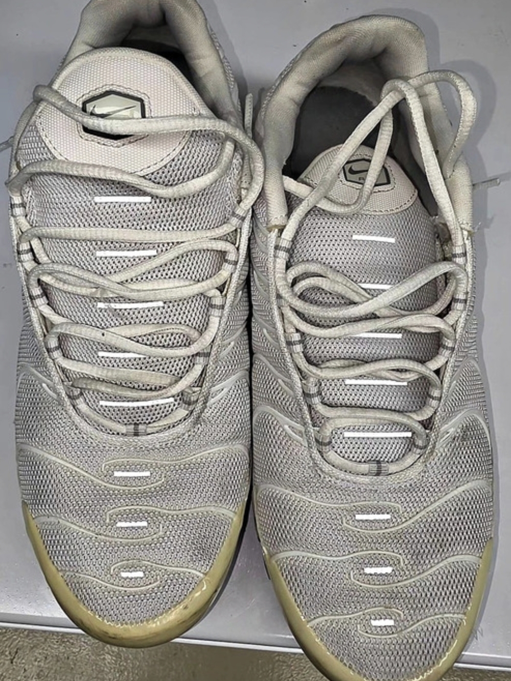 Nike Air Max Plus TN Sneakers in White & Yellow